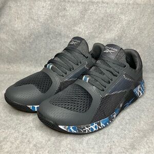 Reebok Men's Size 9 Gray Blue Mesh Lace Up Mesh Low Top Athletic Sneaker Shoes